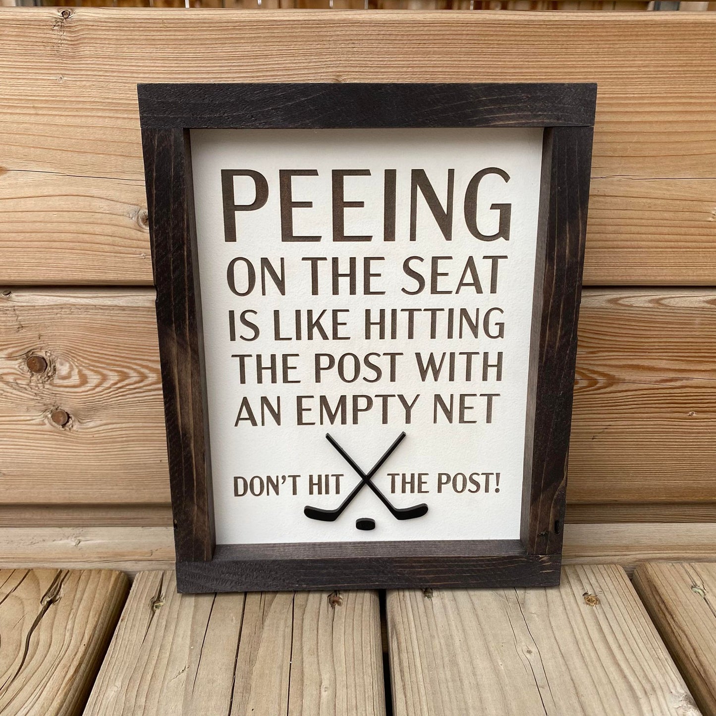 Peeing On The Seat | Wood Sign