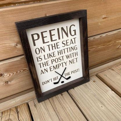 Peeing On The Seat | Wood Sign