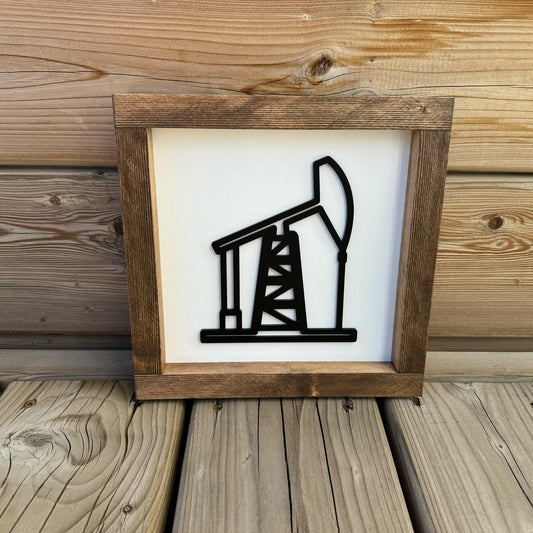 Pump Jack | Wood Sign