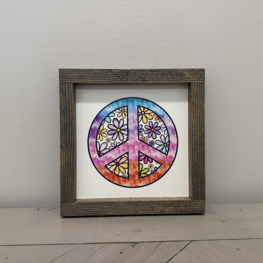 Retro Hippie Peace | Wood Sign