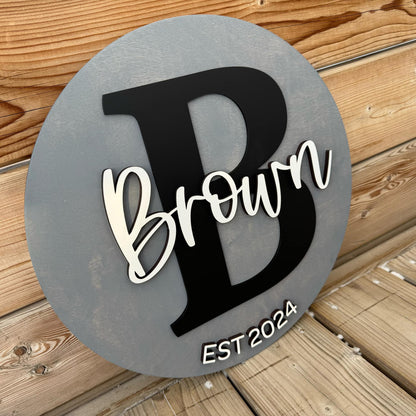 Family Name | Custom Name Round Wood Sign