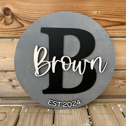 Family Name | Custom Name Round Wood Sign