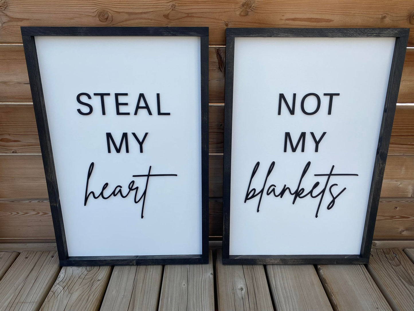 Steal My Heart Not My Blankets, 2pc | Wood Sign