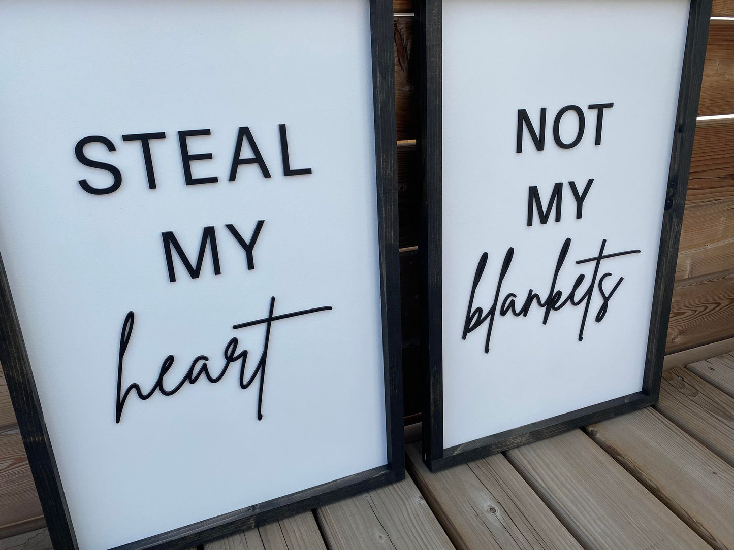 Steal My Heart Not My Blankets, 2pc | Wood Sign