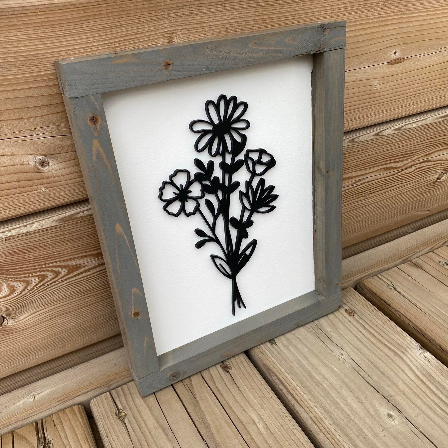 The Daisy Lotus Bouquet | Wood Sign