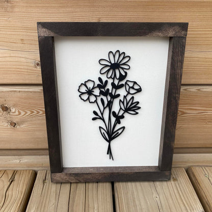 The Daisy Lotus Bouquet | Wood Sign