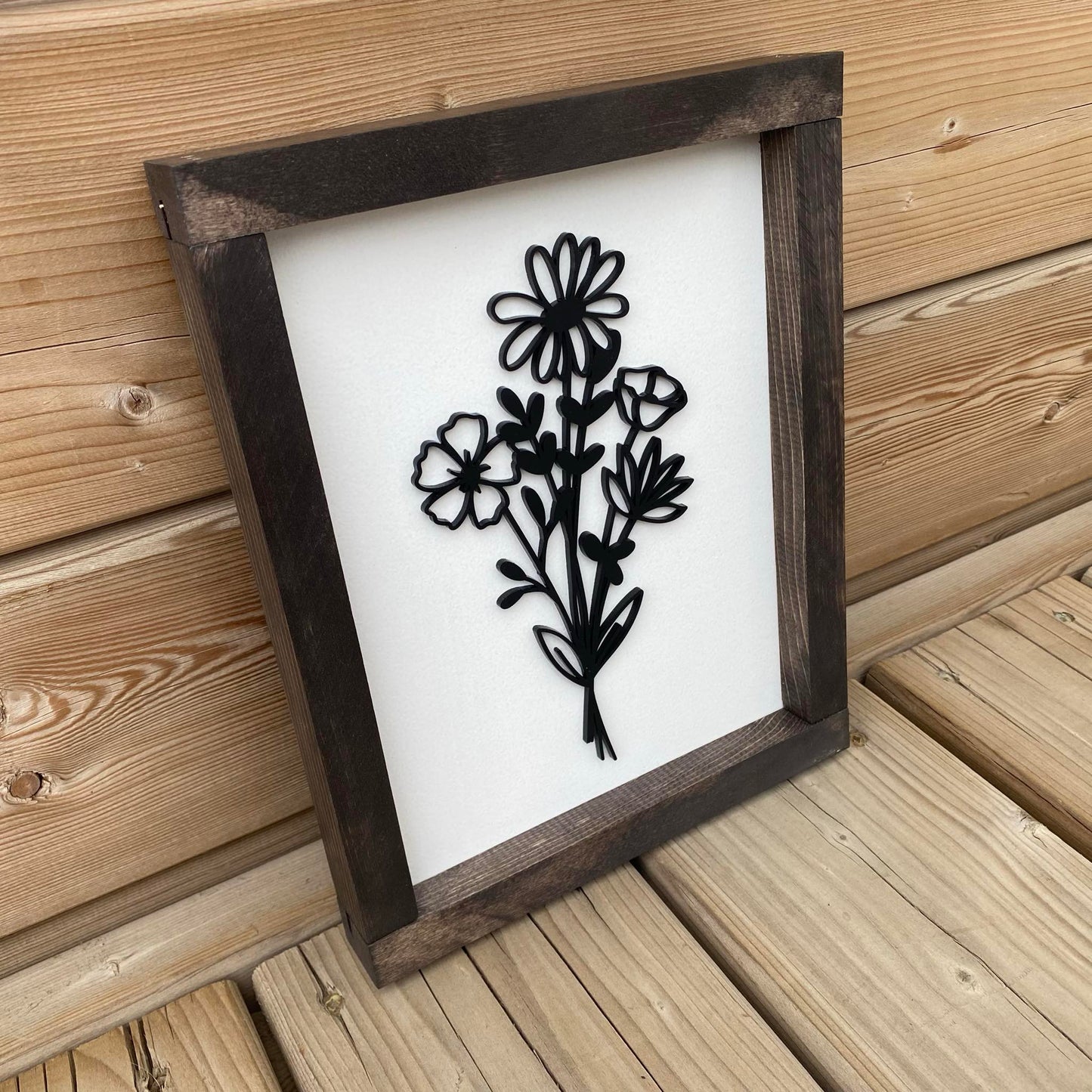 The Daisy Lotus Bouquet | Wood Sign