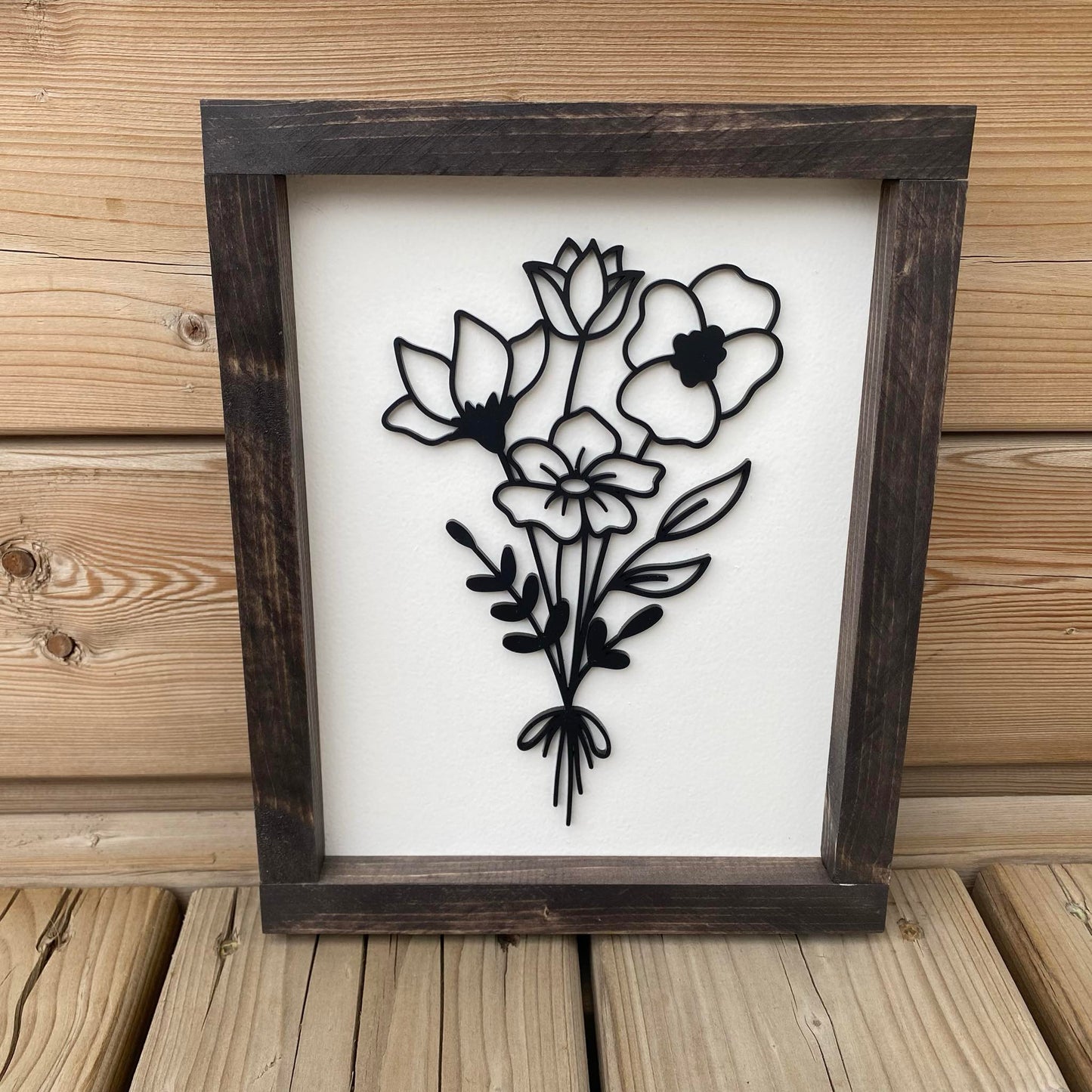 The Lily Lotus Bouquet | Wood Sign