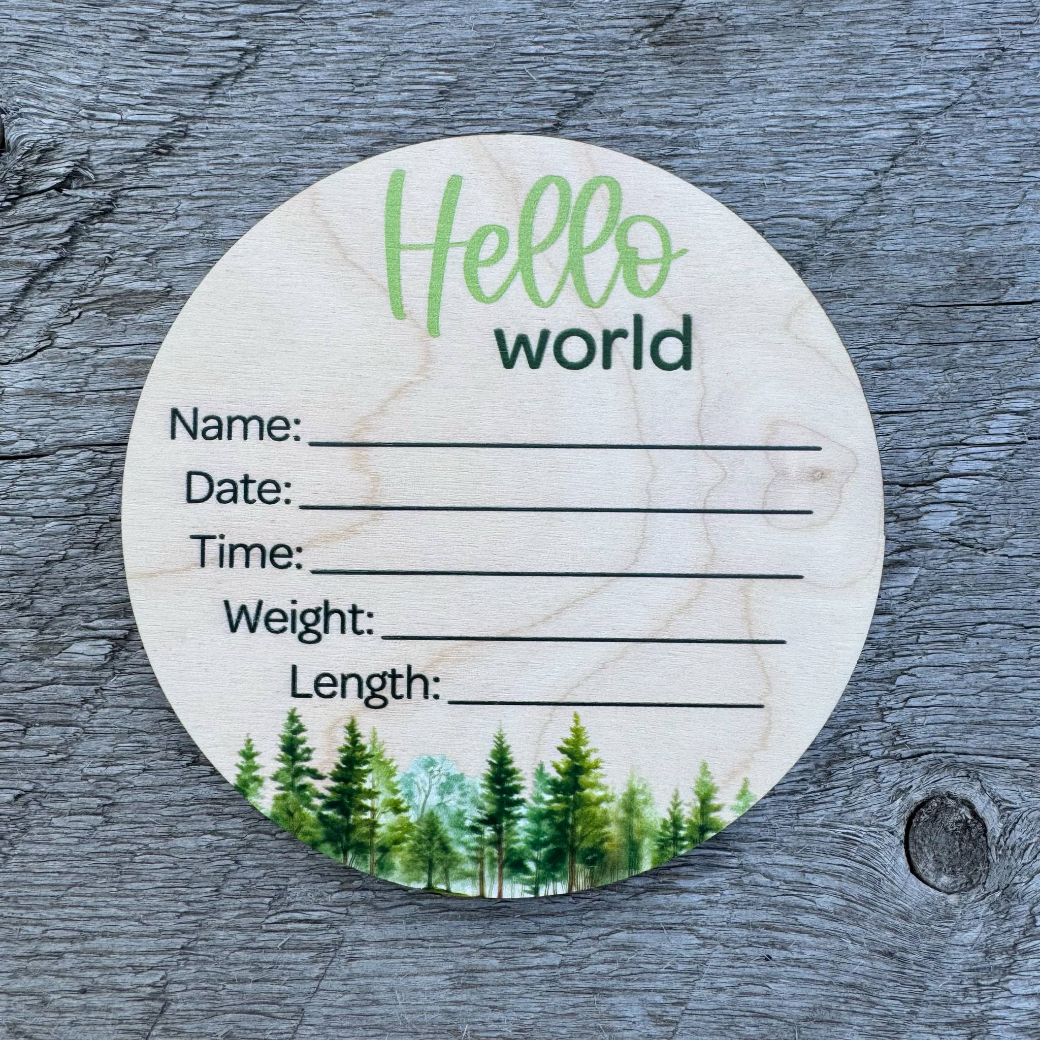 Trees | Birth Announcement Sign – Barnworx Furnishings & Decor Inc