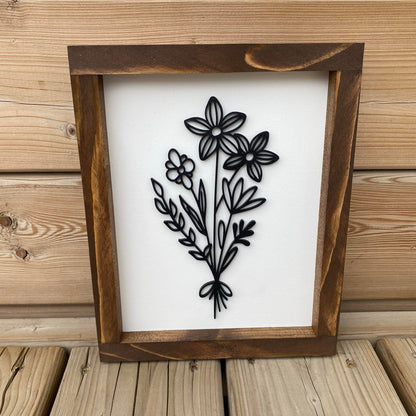 Wildflower Bouquet | Wood Sign