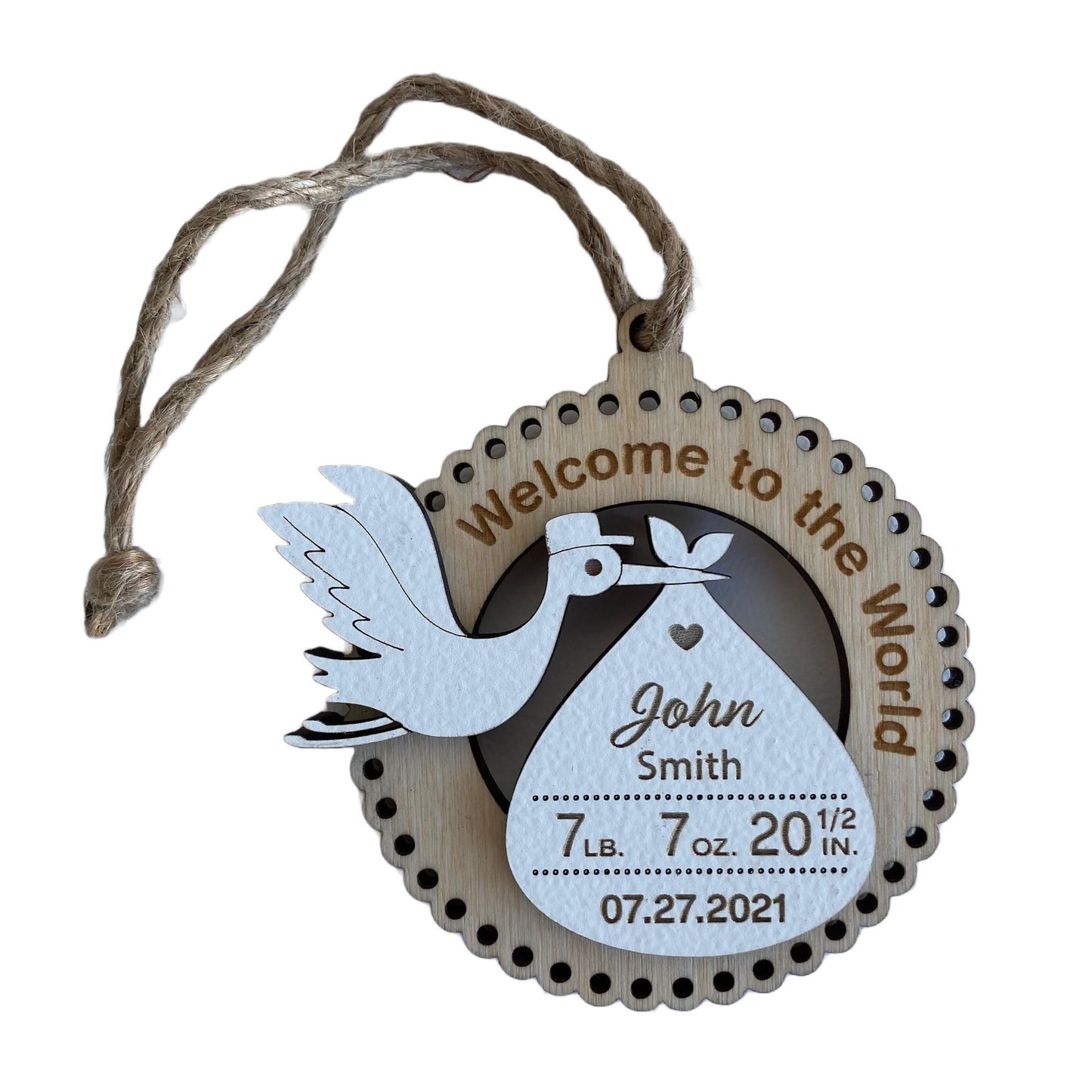 Baby's First Christmas Stork | Personalized Ornament