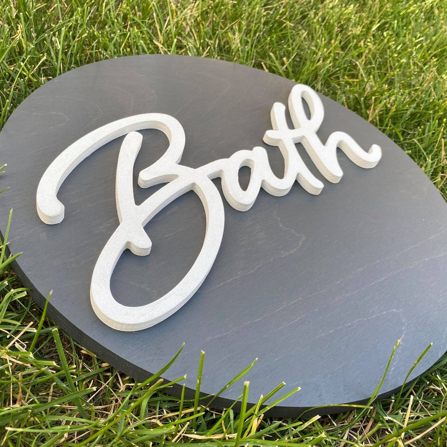 Bath | Round Wood Sign