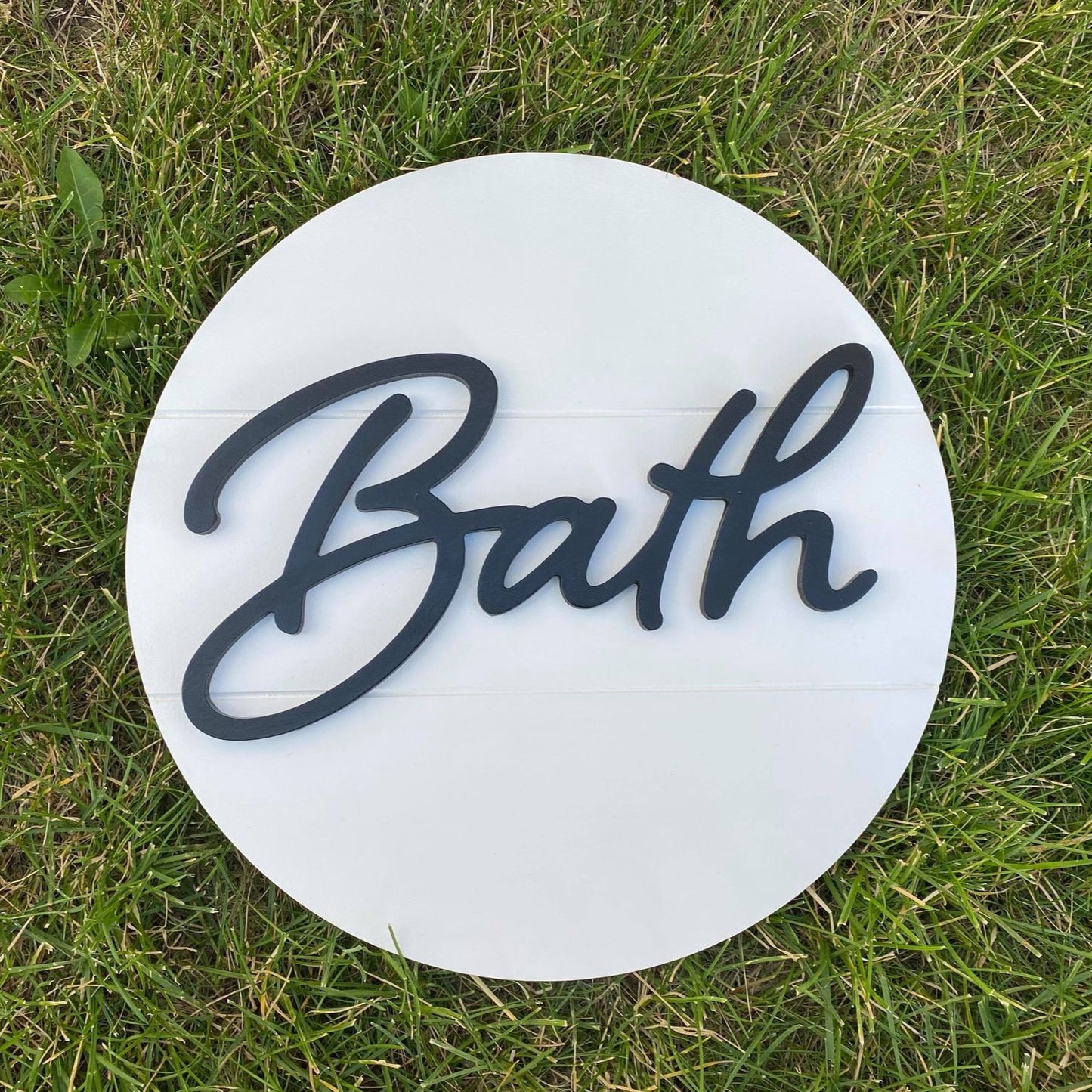 Bath | Round Wood Sign