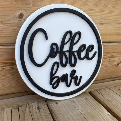 Coffee Bar | Round Wood Sign