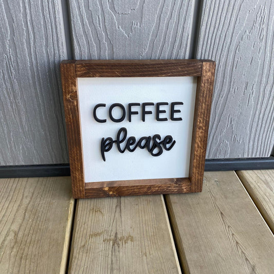 Coffee Please | Wood Sign