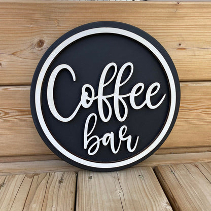 Coffee Bar | Round Wood Sign