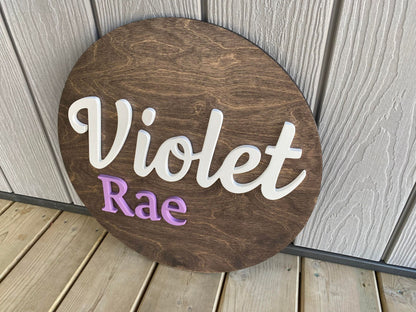 3D Custom Circle Sign - Fully Painted Letters