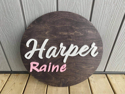 3D Custom Circle Sign - Fully Painted Letters