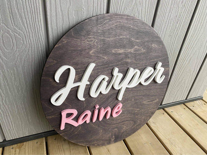 3D Custom Circle Sign - Fully Painted Letters