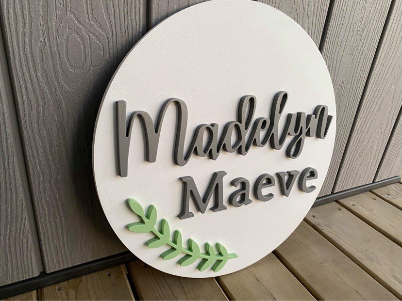 3D Custom Circle Sign - Fully Painted Letters