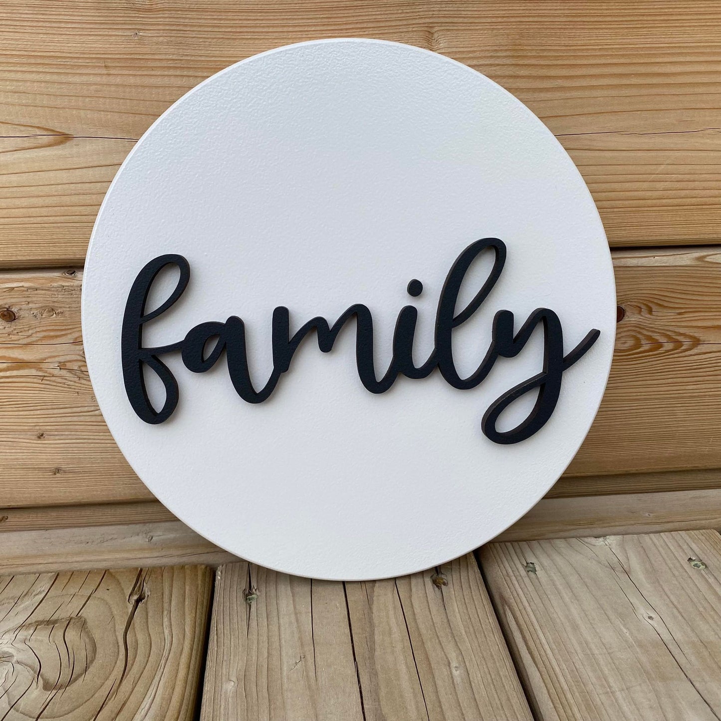 Family | Round Wood Sign