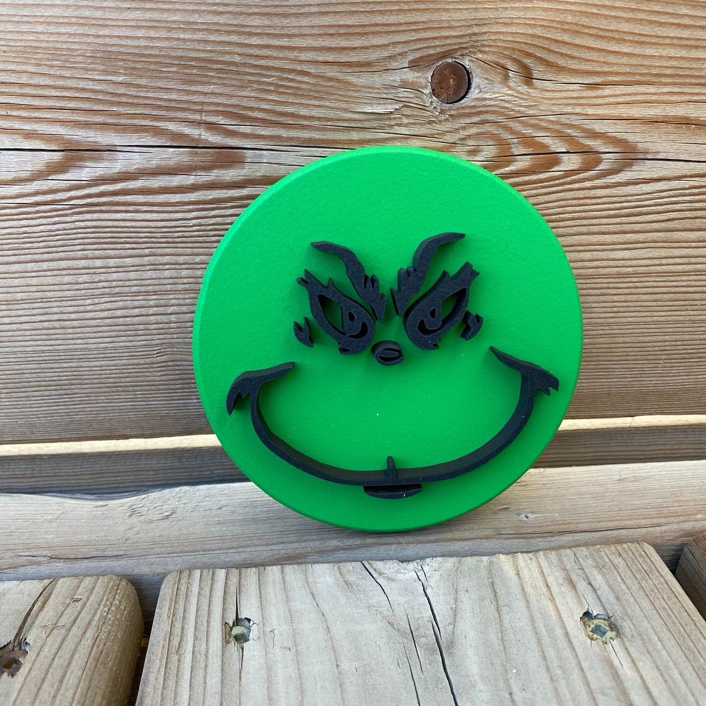 Grinch | Round Wood Sign