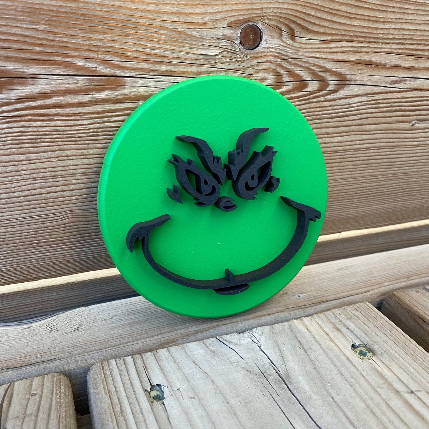 Grinch | Round Wood Sign