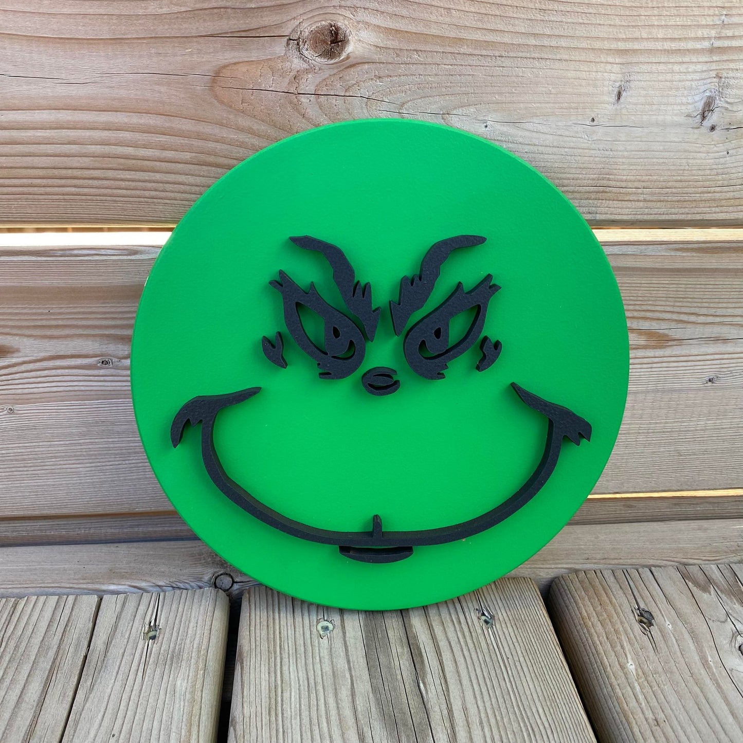 Grinch | Round Wood Sign