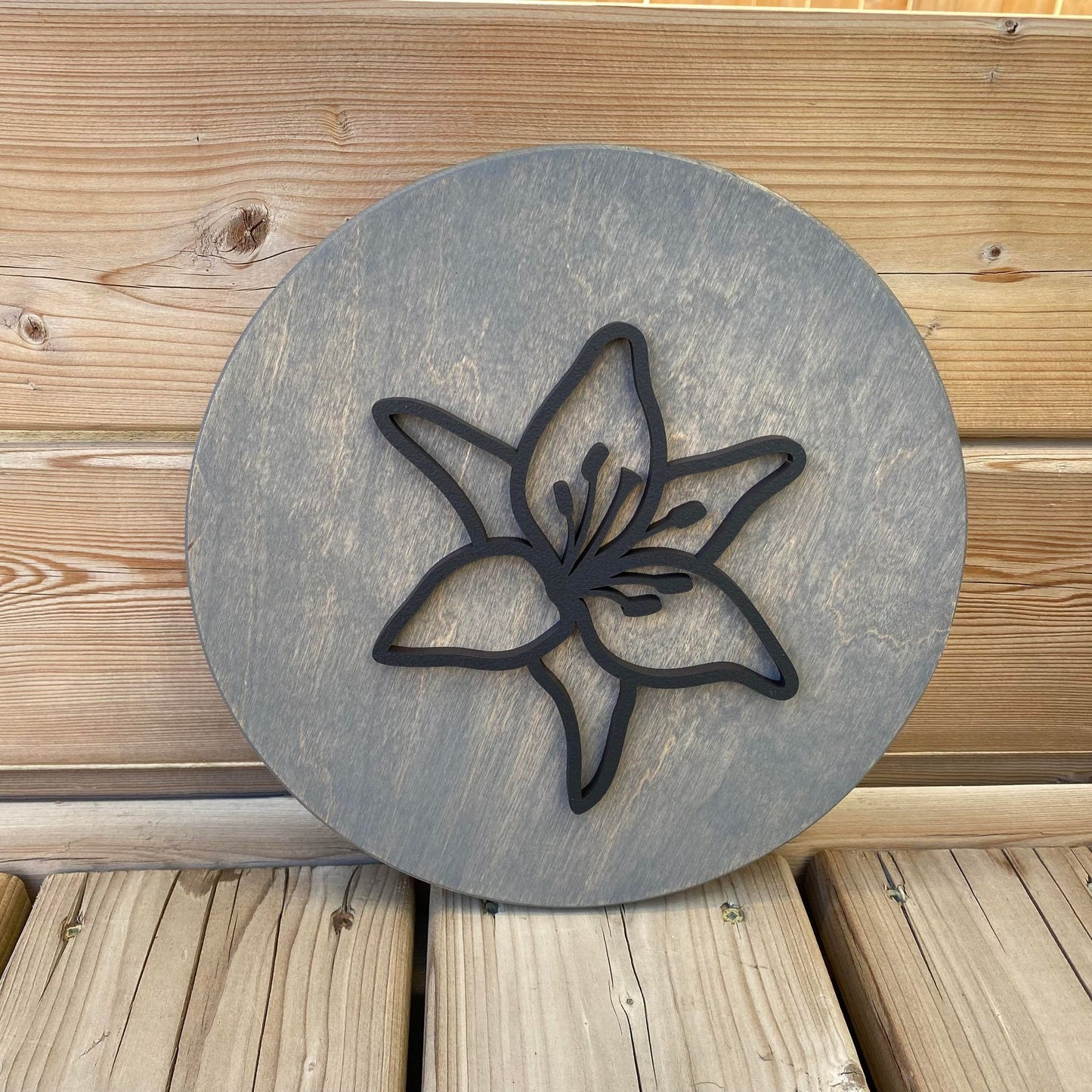 Lily | Round Wood Sign