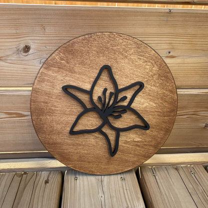 Lily | Round Wood Sign