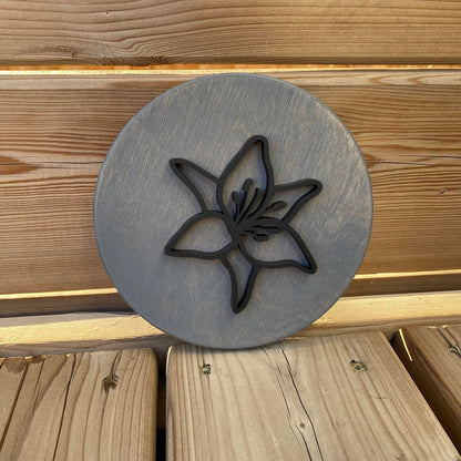 Lily | Round Wood Sign