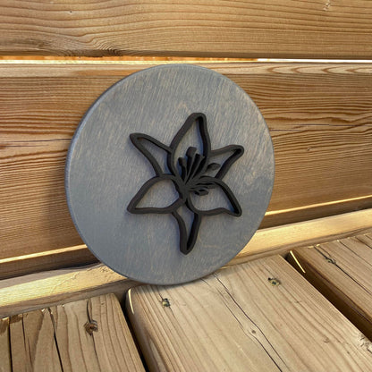 Lily | Round Wood Sign