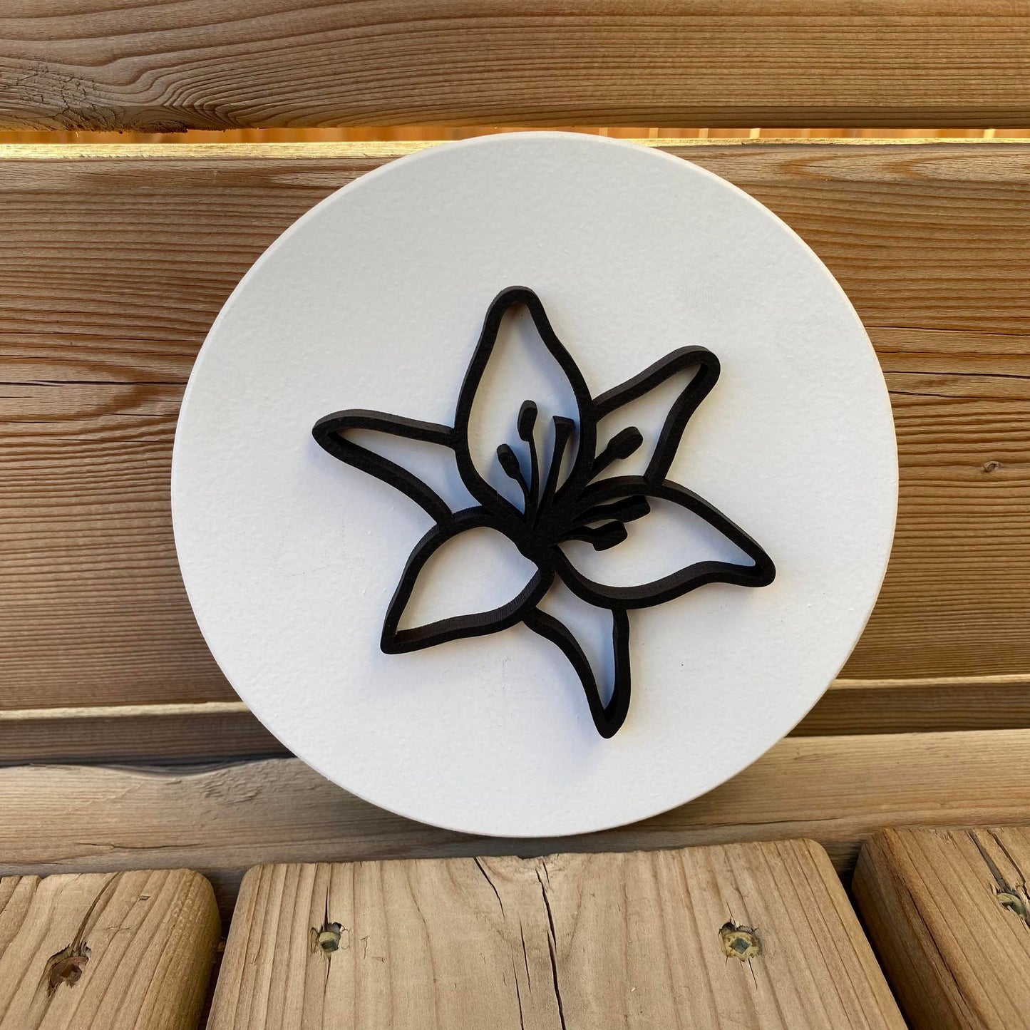 Lily | Round Wood Sign