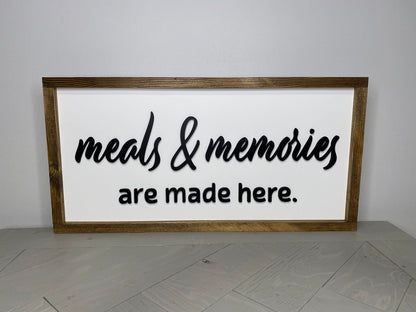 Meals & Memories | Wood Sign