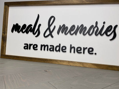 Meals & Memories | Wood Sign