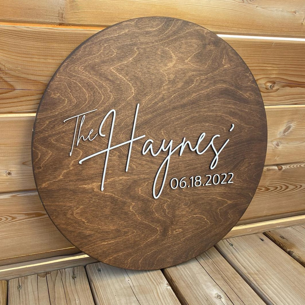 Round Guestbook Sign 3D