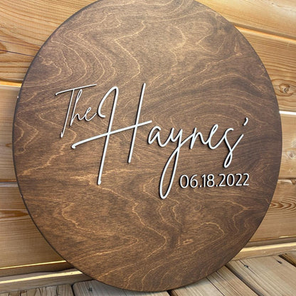 Round Guestbook Sign 3D