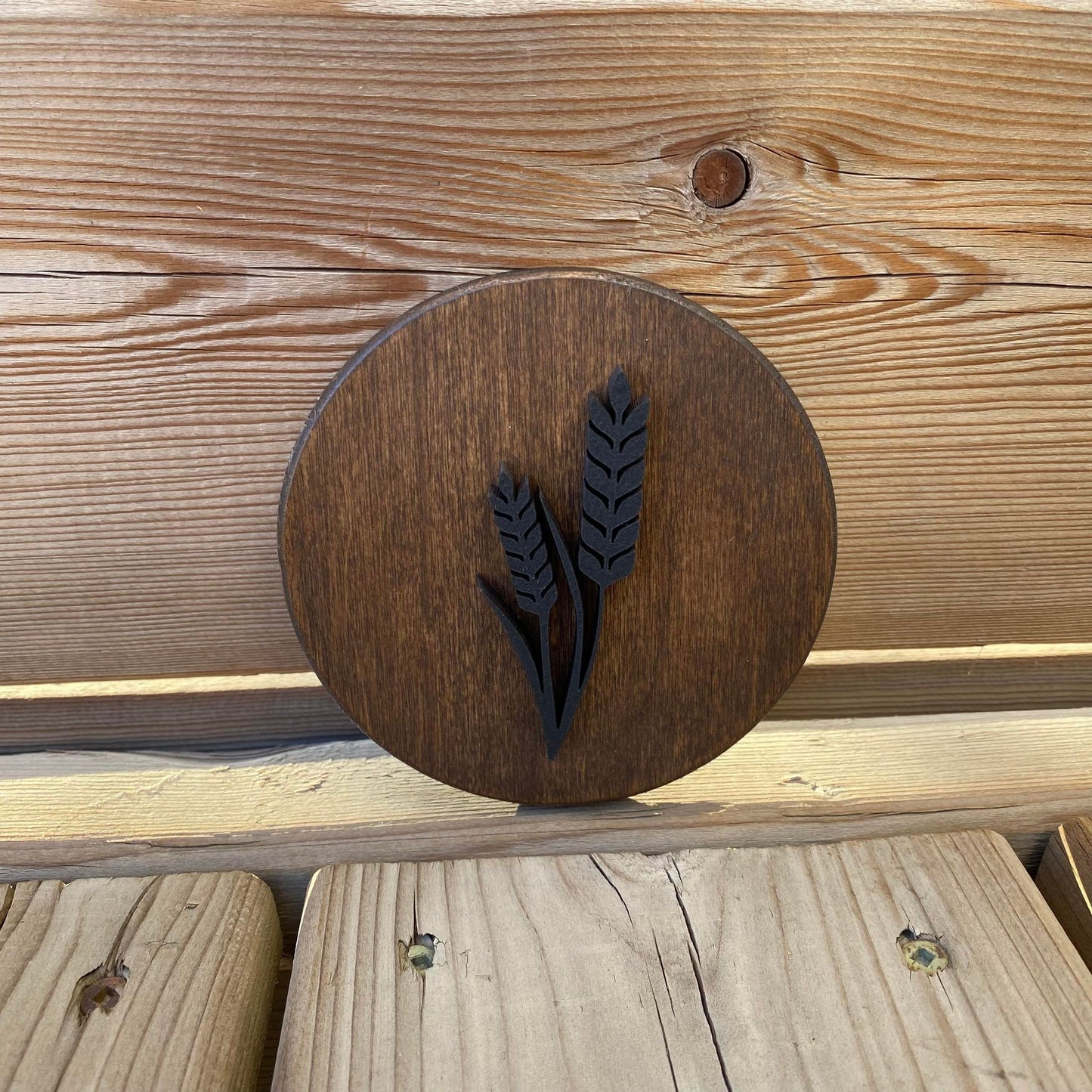 Wheat | Round Wood Sign