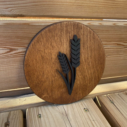 Wheat | Round Wood Sign