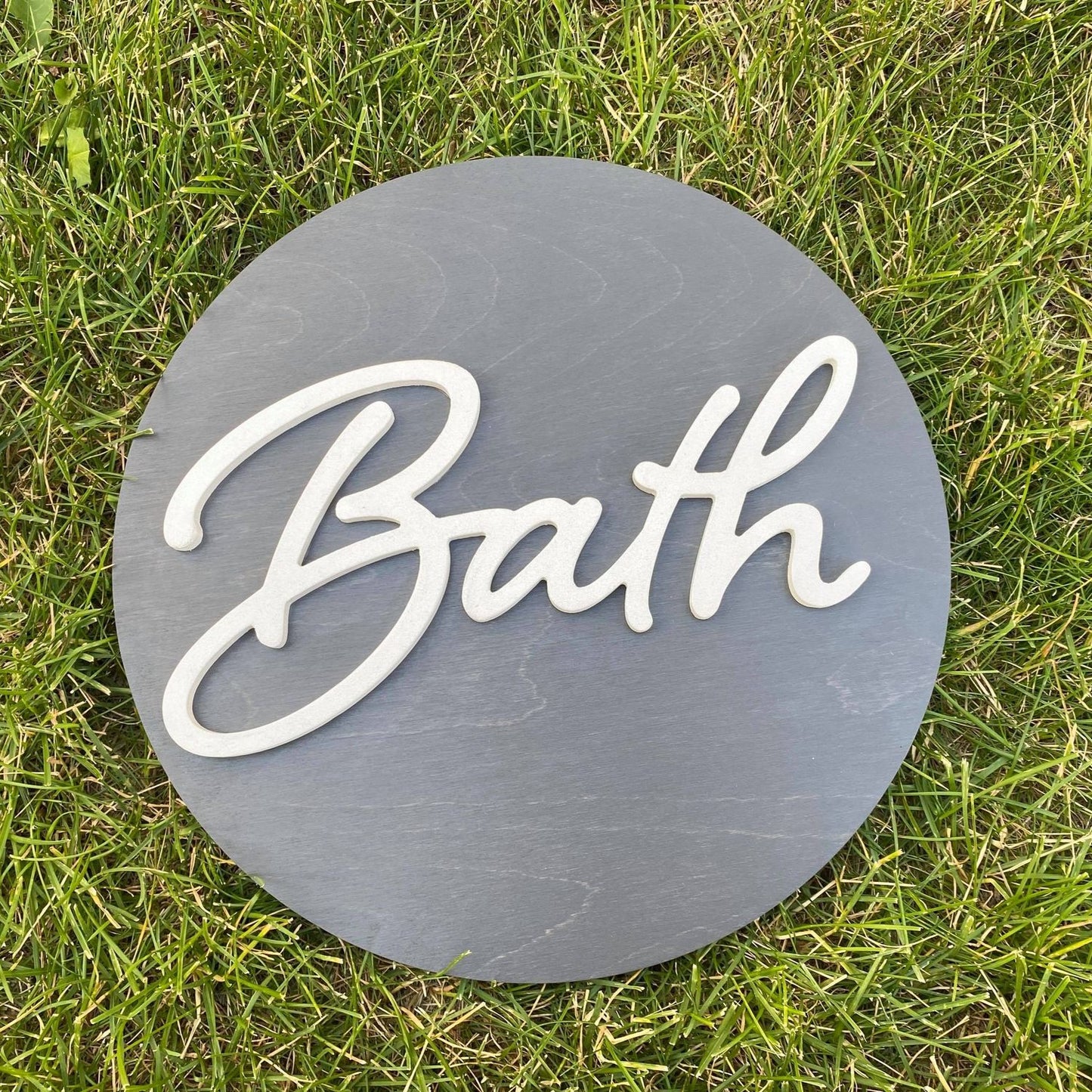 Bath | Round Wood Sign