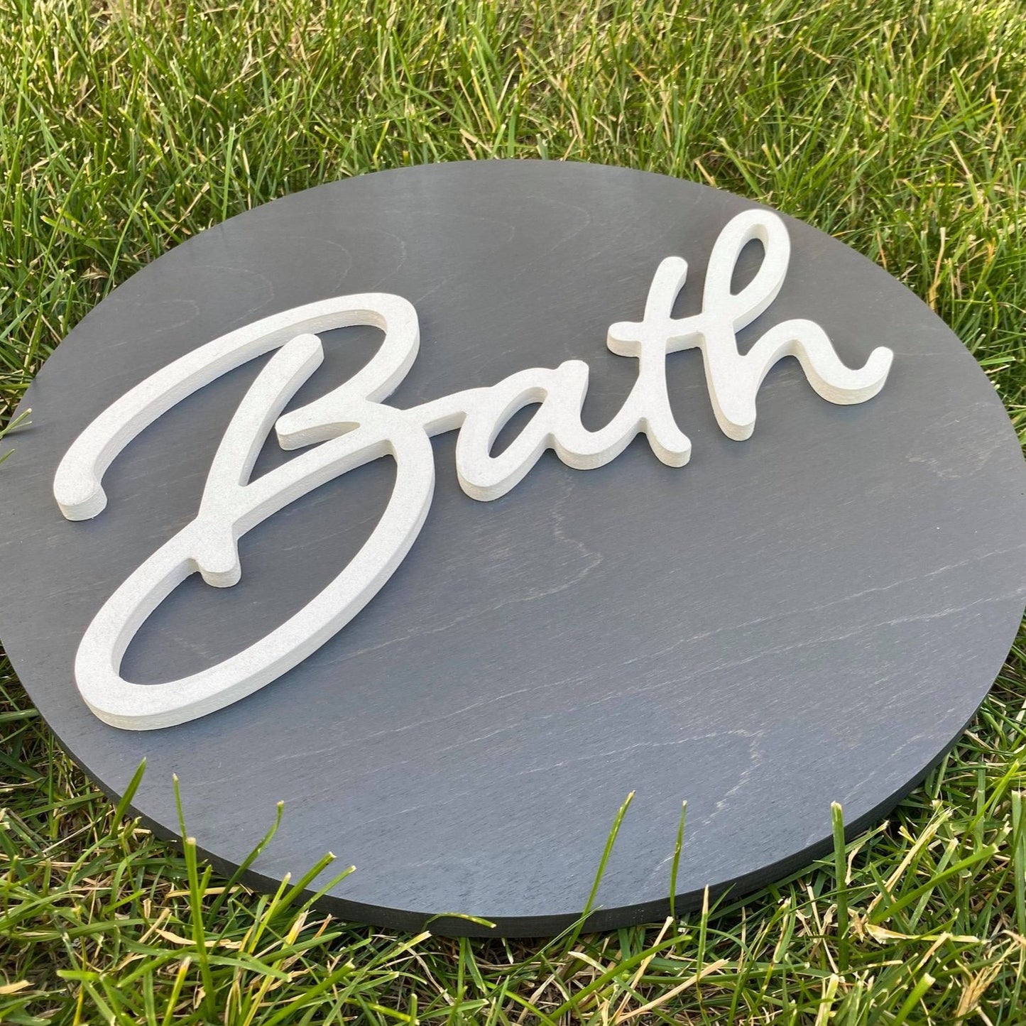 Bath | Round Wood Sign